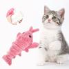 Cat Toy Cute Shape Soft Bite Resistant Comfortable Scratch-proof Teeth Cleaning Exercise Training Electric Jumping Cat Shrimp Toy for Home Playing