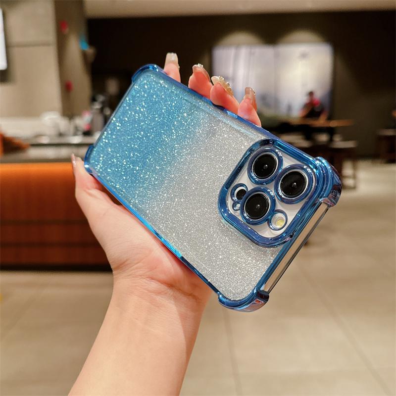 Модный чехол из ТПУ с блестящим покрытием для iPhone 15 Pro 14 Plus 13 12 Pro Max 11, блестящий чехол для телефона