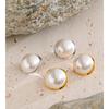 Eetit 20*20cm Smooth Simulated Pearls Round Stud Earrings for Women Stainless Steel Popular Waterproof Daily Jewelry Gala Gift