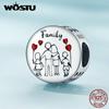 Семейные подвески из стерлингового серебра 925 пробы для женщин, оригинальный серебряный браслет, ювелирные украшения