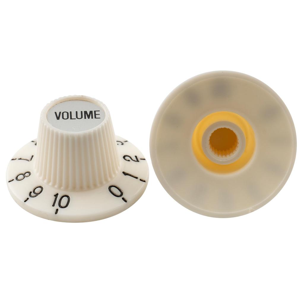 Musiclily Pro Top Hat Knob Sombrero Knob Inch Standard Volume Tone Электрический усилитель состаренный белый гитарный/басовый эффектор, (Набор 2VOL.+2TONE)