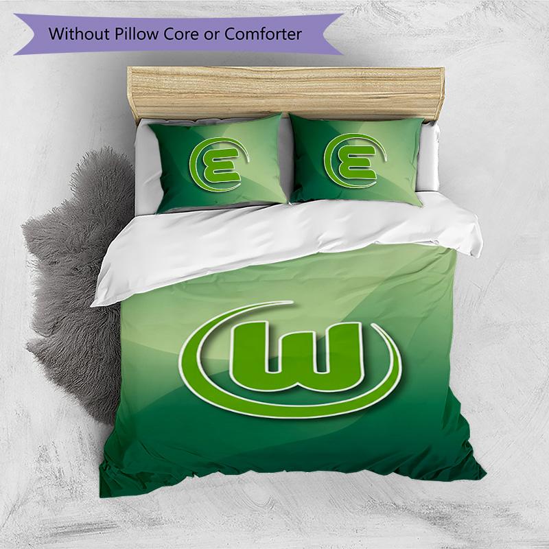 VfL Wolfsburg FC Printed 3PCS Bedding Set Breathable Duvet Cover with Pillowcases Decorative Bed Linen for Bedroom Home