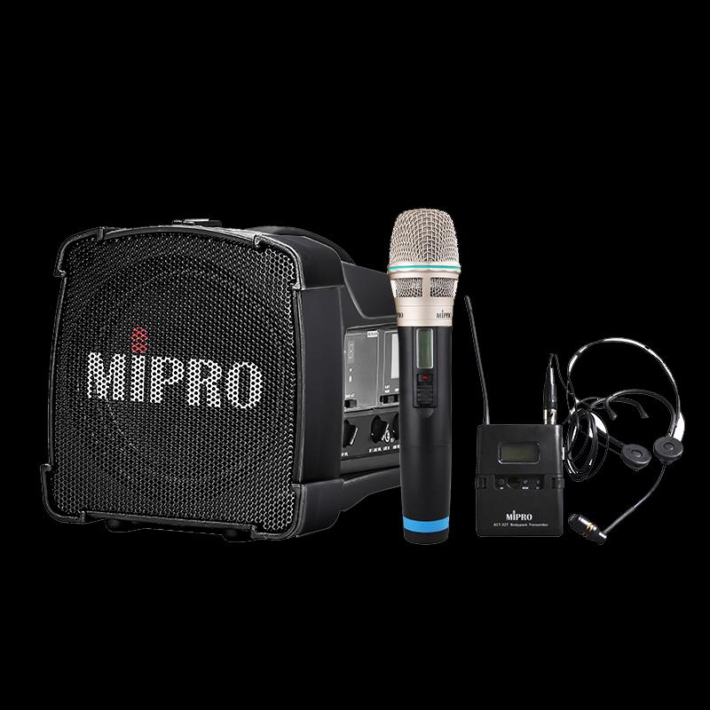 MIPRO MA-100SBII Portable Speaker with Handheld & Headset Mics CN plug (adapter included)
