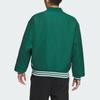 Adidas Puffer Jackets Men's Forest Green/White Baseball Collar Moderate Puffer Jacket Unisex IZ1601