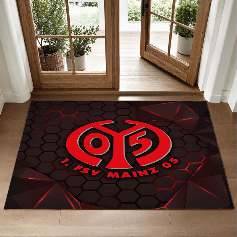 Mainz FC Design Crystal Velvet Rug Soft Decorative Mat for Bedroom Entrance