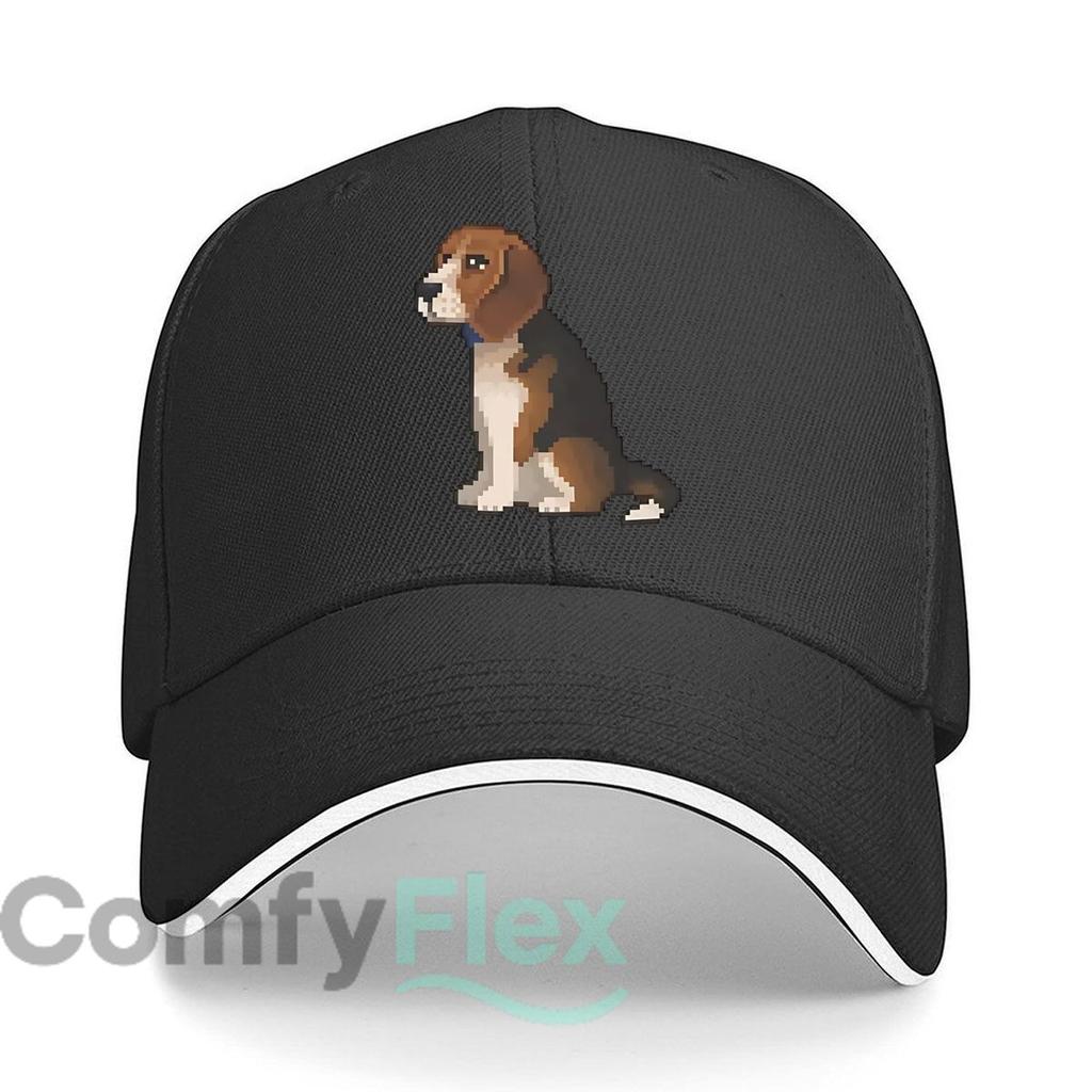 Beagle Pixel Dog Art Hip Hop Hat Fashion Outdoor Sports Sandwich Baseball Cap