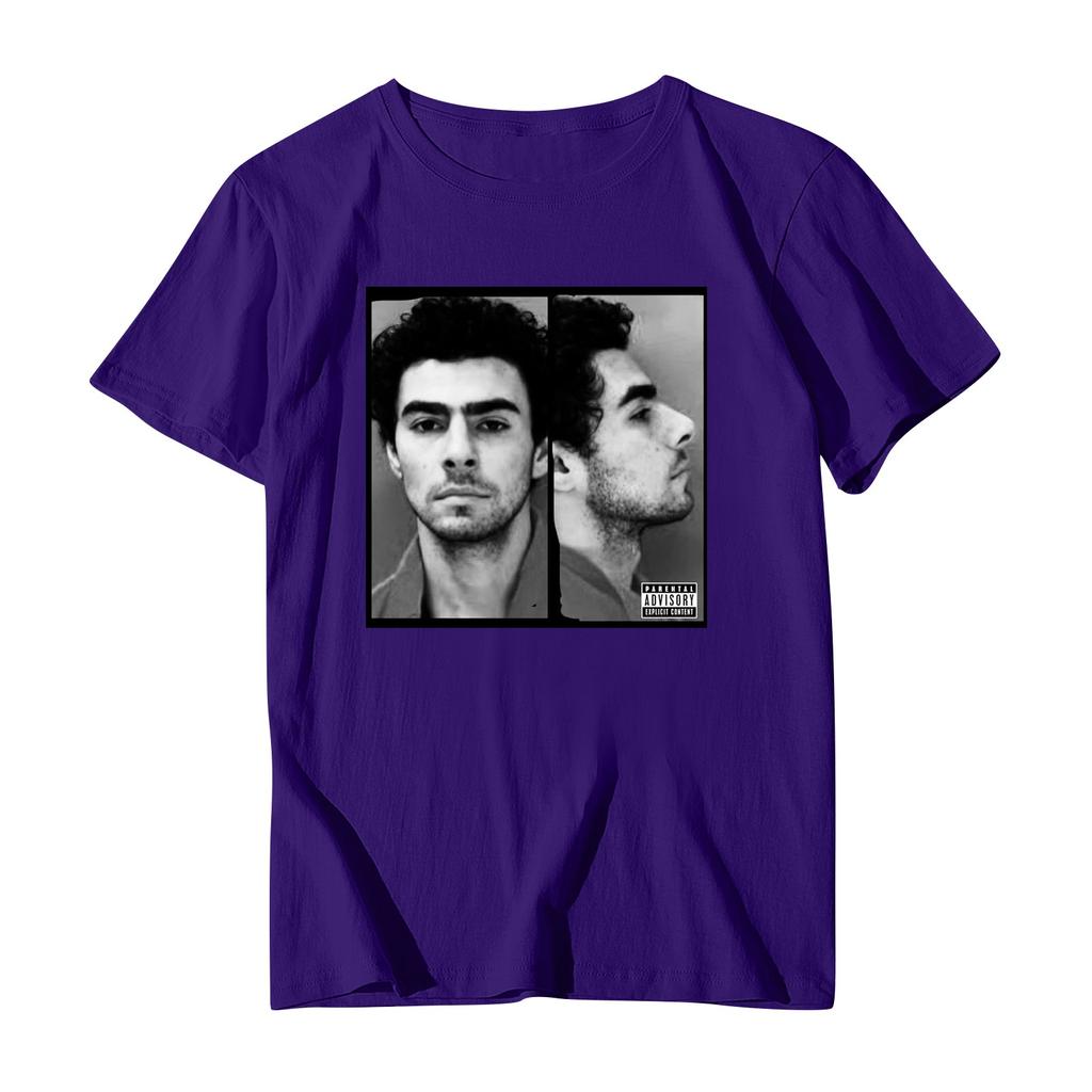 Унисекс Повседневный свободный принтованный свитер с круглым вырезом и коротким рукавом