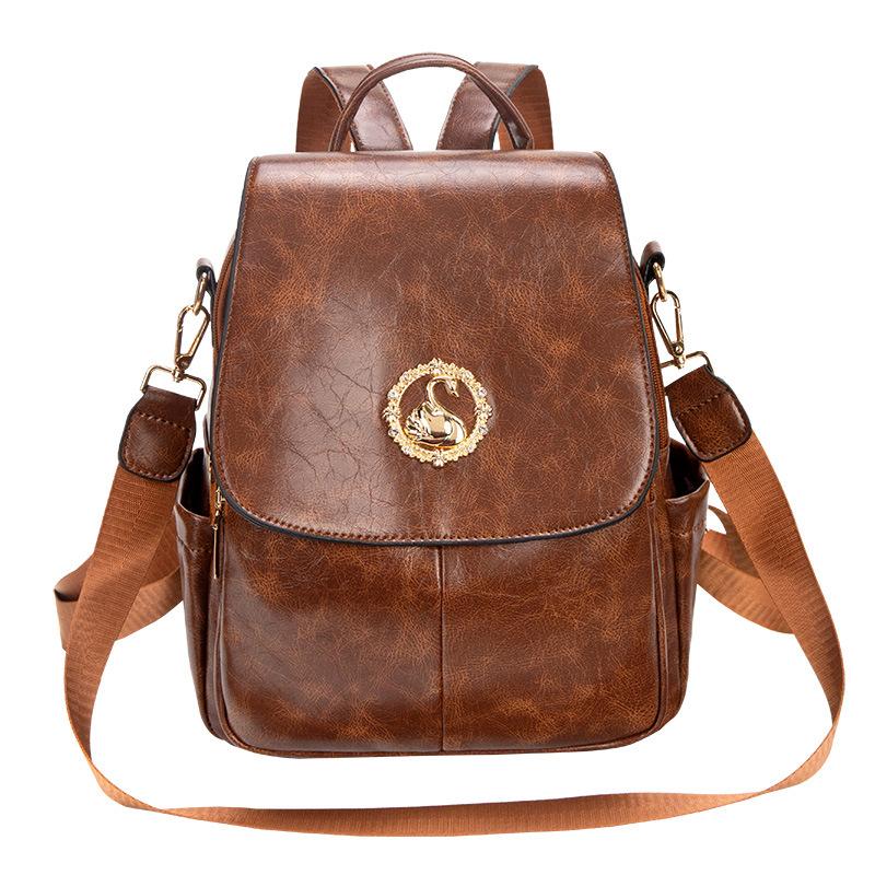 Женский кожаный рюкзак, дорожная сумка большой вместимости, женский