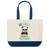 Sac Shopping - PLANETEE - Romane - Fond Bleu - Motif Panda - 40 X 45 Cm