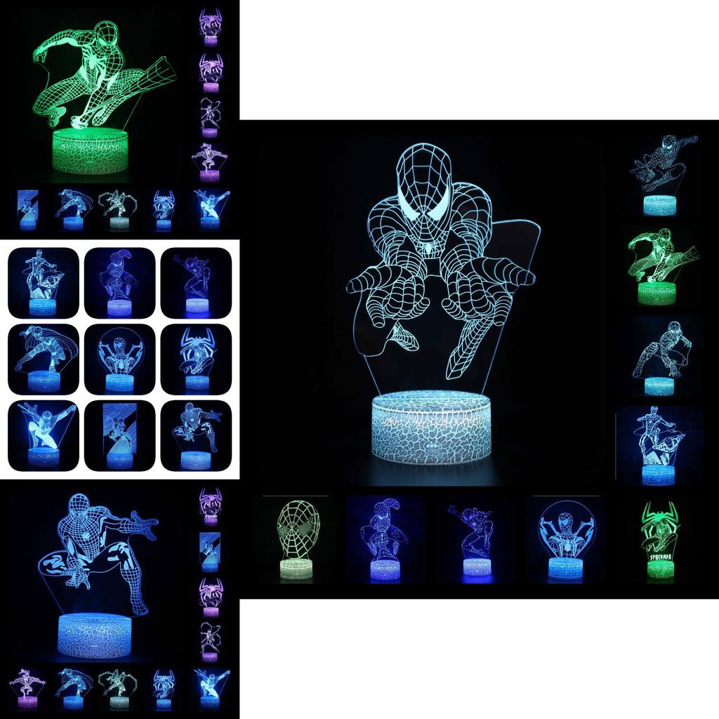 Spider-man 3d Led Night Light Modern Home Bedroom Decoration With Remote Control