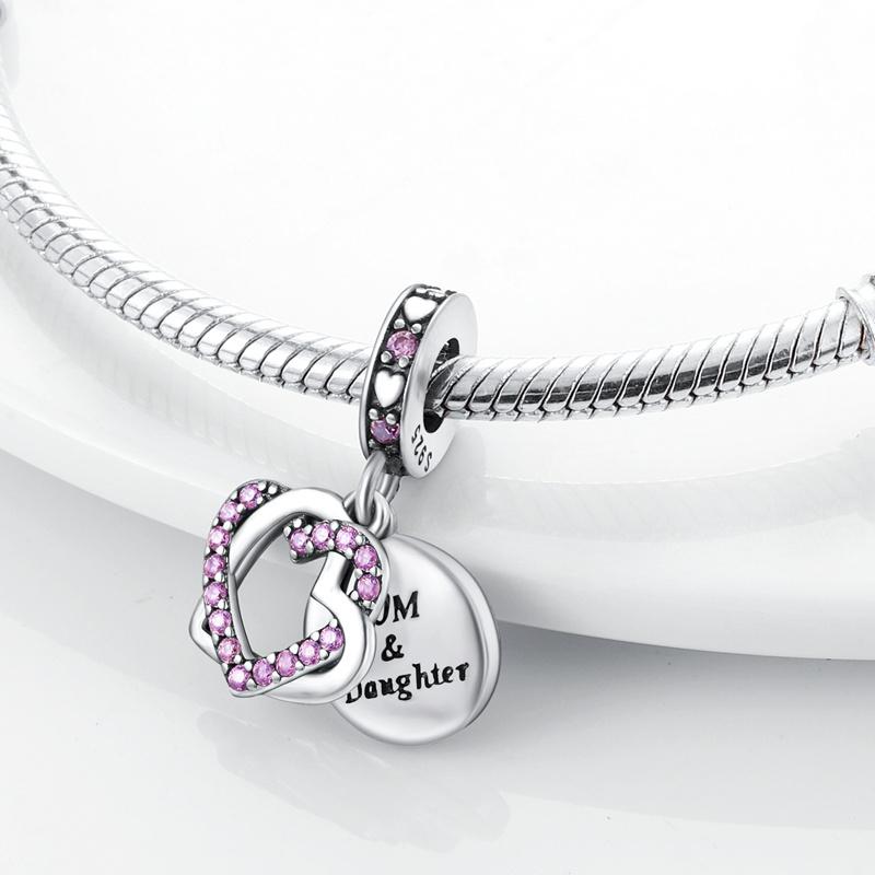 925 Silver Valentine's Day Love Pink Series Beads Suitable For Pan Bracelet Diy Anniversary Jewelry Gift