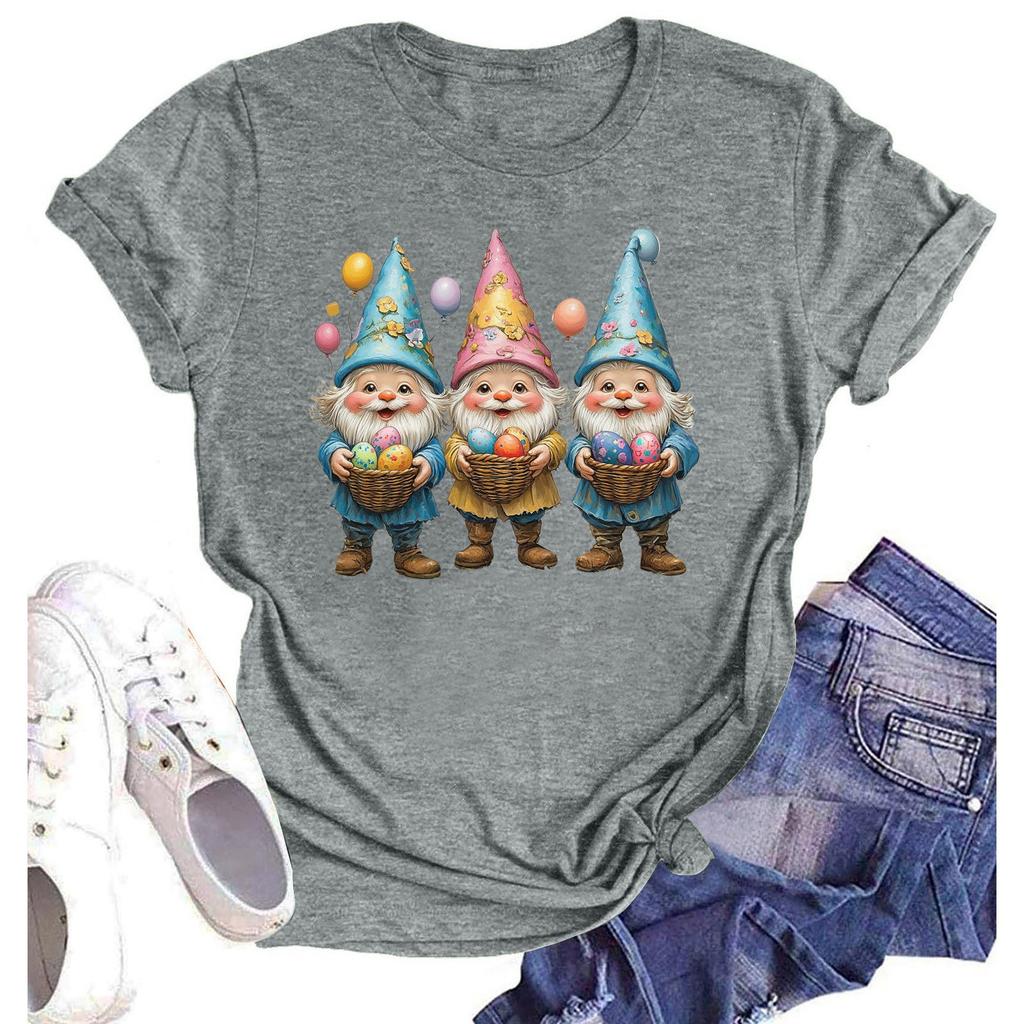 Женская повседневная футболка с круглым вырезом и короткими рукавами с принтом