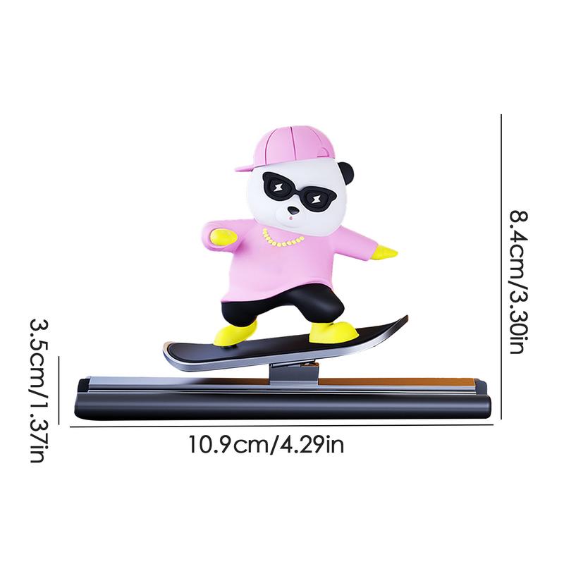 Car Parking Number Plate Skateboarding Bear Car Interior Parking Card Skateboard Bear Ornament Phone Number Plate Car Interior
