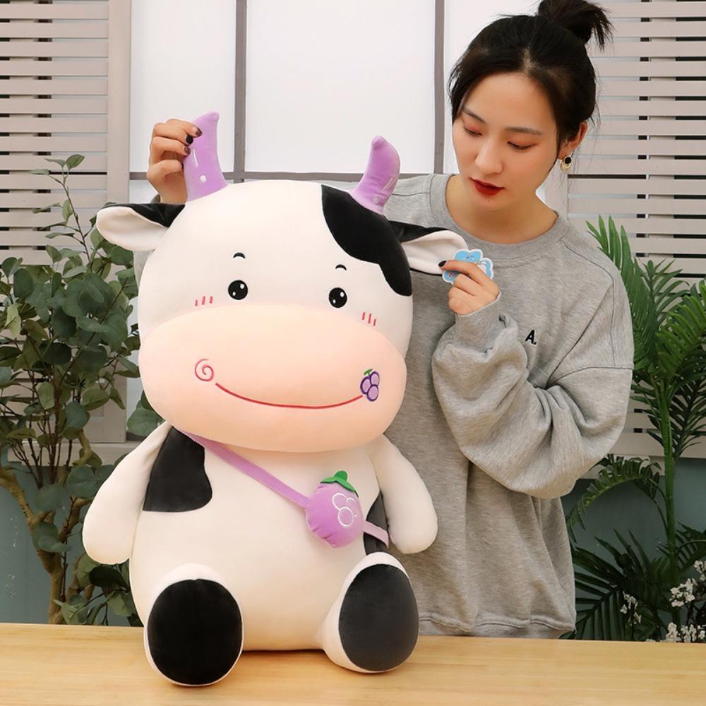 Cattle Milk Cow Plush Doll Animal Kid's Accompany Dolls Sleeping Pillow Cow Plush Toy Home Decor
