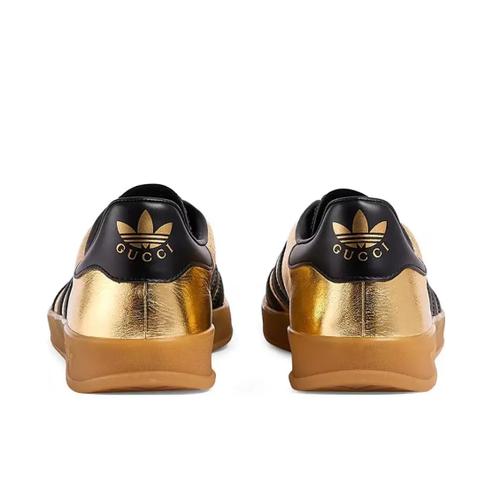 Gucci X Кожаные кроссовки Gazelle в стиле athleisure женские золотые