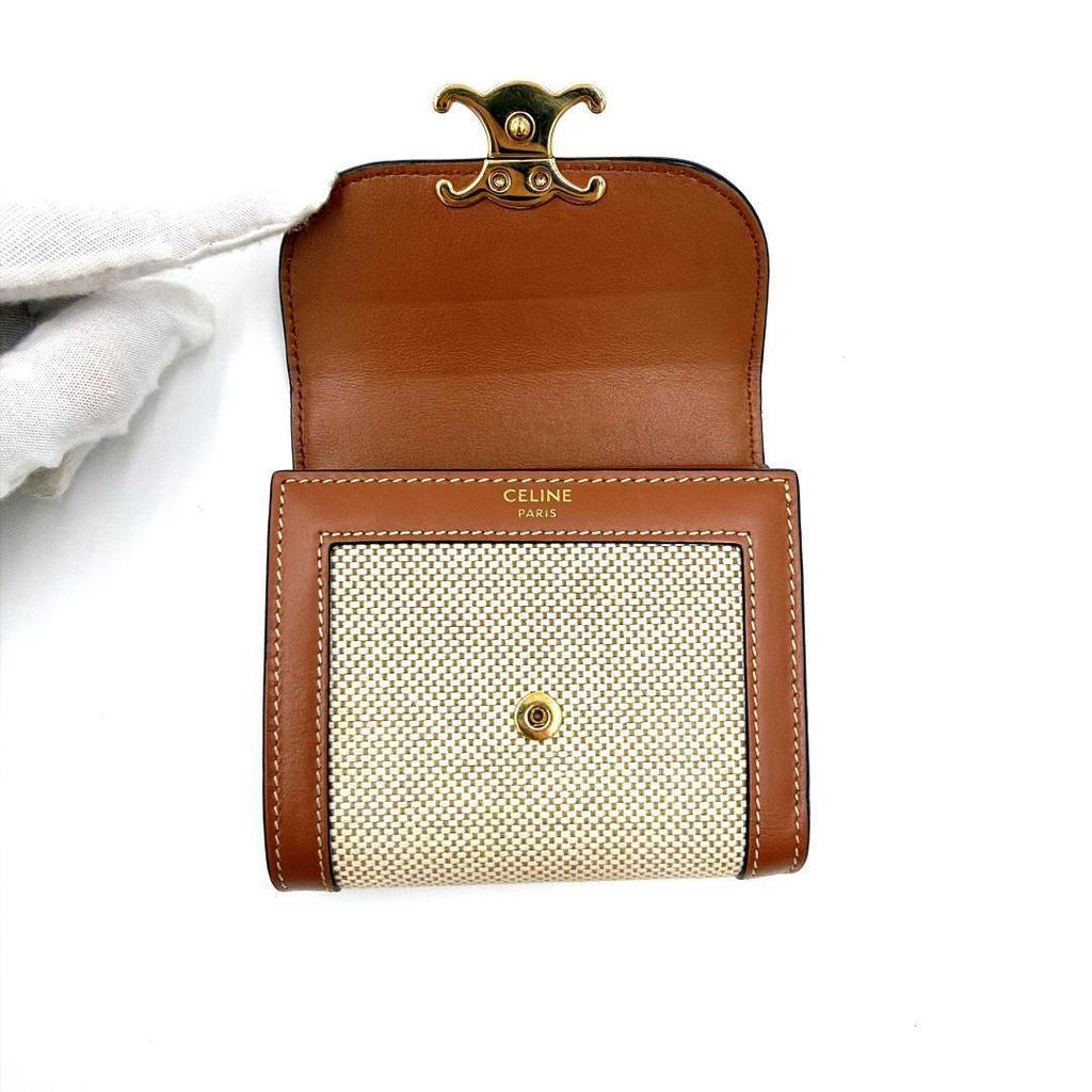 Used Beautiful condition Celine Triomphe Small Flap Folding Wallet for Women