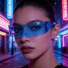 Крутые Очки Циклопа Робот Космическая Вечеринка Очки Футуристические Узкий Зеркальный Козырек Щит Очки Косплей Костюм Цветные Очки