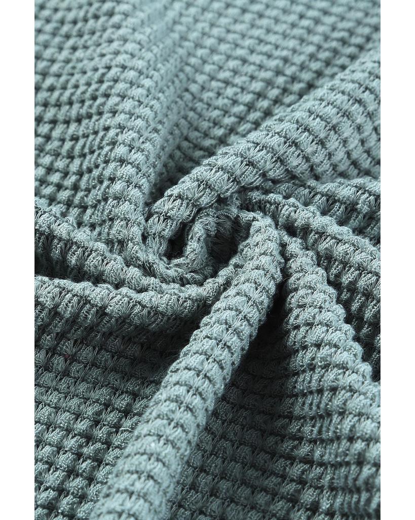 Azura Exchange Топ с заниженными плечами и длинными рукавами из вафельной вязки