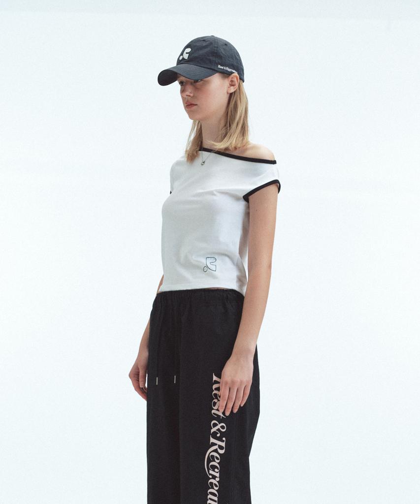REST&RECREATION One Shoulder T-Shirt - White