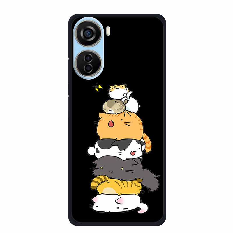 Черный силиконовый чехол для ZTE Blade V50 Design 5G Libero 5G IV V41 Vita Axon 40 lite Чехол для телефона Мультяшный кот Мягкая задняя крышка Coque