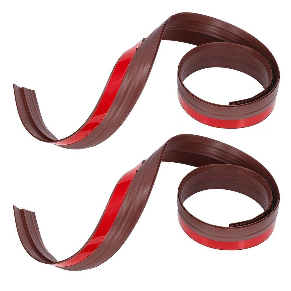 2pcs Brown Door Draft Stopper TPE Weather Stripping Seal Durable Door Sealing Strip Exterior Doors