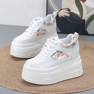 Модные 10 см Осенние Женские Кроссовки на Платформе Повседневные Уличные Скейтбордические Удобные На шнуровке Новые Осенние Кроссовки Беговая Спортивная Обувь Женская
