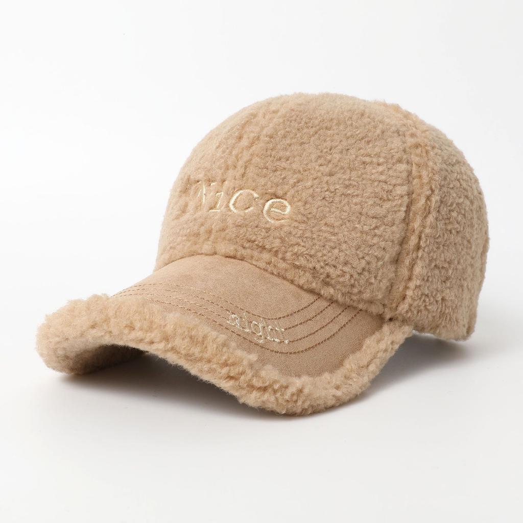 Бейсболка в корейском стиле на осень и зиму, флисовая кепка с вышитыми буквами, модная повседневная бейсболка с открытой спиной для женщин