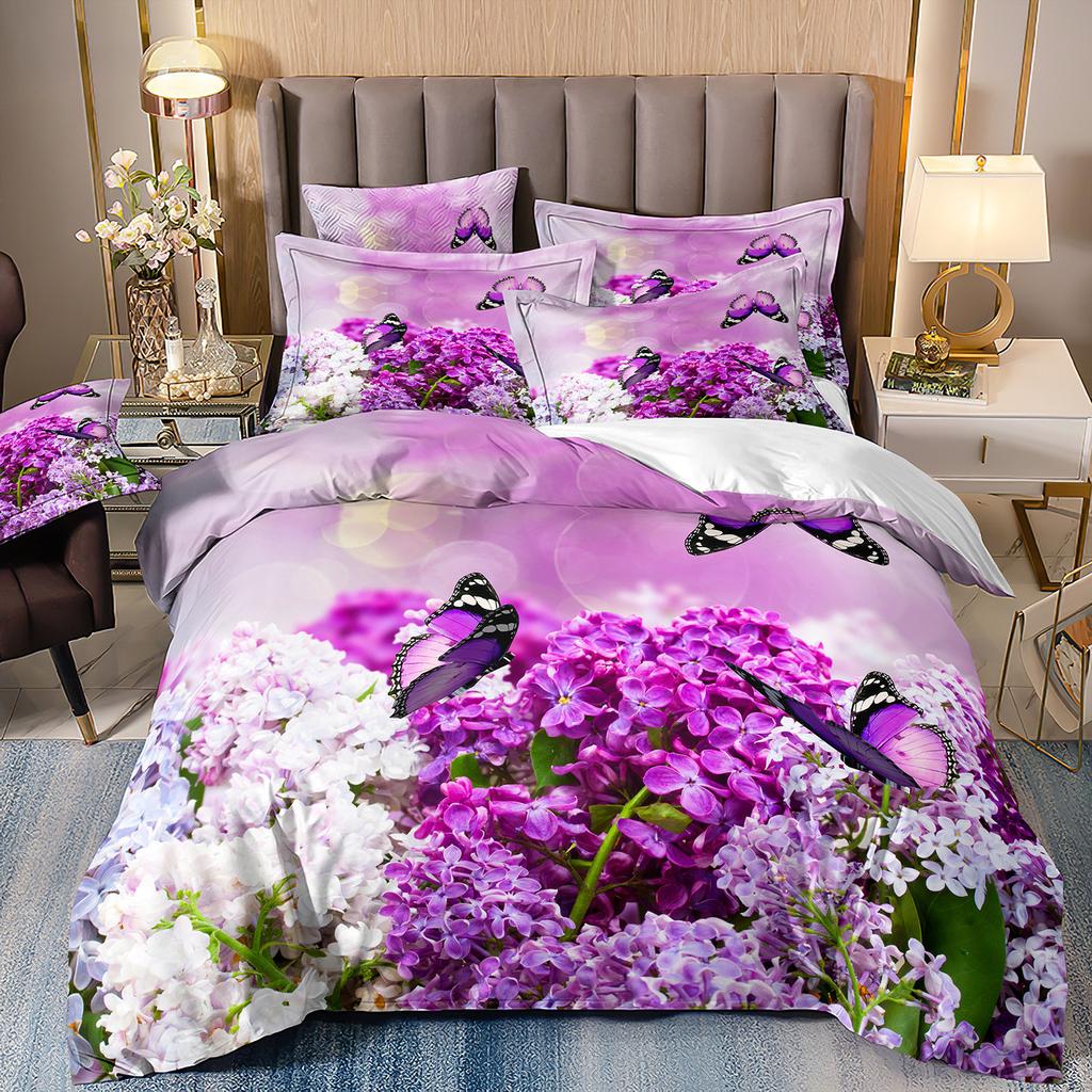 Покрывало из трех частей с цифровой 3D-печатью "Цветок бабочки"