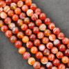 Агат с красной полосой, бусины в полоску, круглые свободные бусины из цветных драгоценных камней, размер 6 мм, 8 мм, 10 мм. Прядь 14–15 дюймов.