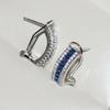 Ослепительные сине-белые серьги-пусеты с кубическим цирконием для женщин, модные лаконичные женские серьги-пирсинги для повседневной носки