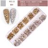 Nail Art Jewelry Set, High Silver Flat Bottom Diamond Ab Water Diamond Shiny Diamond Strip Box 1440 Pcs
