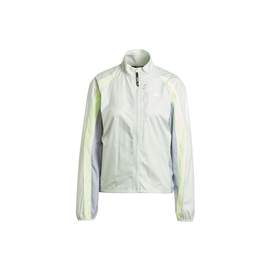 adidas Own The Run Colorblock куртка ветрозащитная дышащая водостойкая ретро спортивная куртка с воротником-стойкой женские куртки льняные-зеленые IQ3873