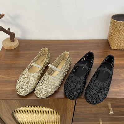 Модная женская одиночная обувь 2025 Новые летние ленивые ретро-сандалии для города, универсальные сандалии на плоской подошве