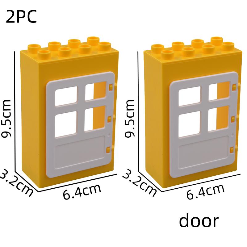 Большие Строительные Блоки Дом Аксессуары Части Крыша Окно Стена Строительство Собирать Кирпичи Образовательные Игрушки Для Детей Подарок