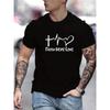 Summer Men's 100% Cotton Casual Loose Size FAITH HOPE LOVE Print Round Neck Short Sleeve T-shirt Top