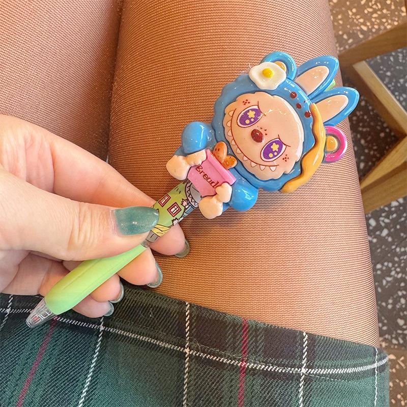 Забавная ручка-автомат «Маленький кролик», Специальная быстросохнущая ручка-кисть с мягким захватом, Шариковая ручка для экзаменов студентов с высокими баллами