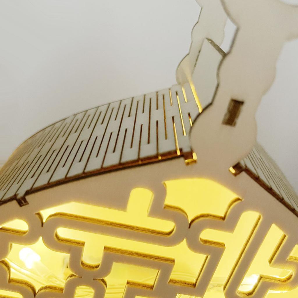 Ид Мубарак Календарь обратного отсчета Деревянный светодиодный светильник Ящик Шкафа Украшение для праздника Рамадан Новогодняя вечеринка Украшение