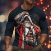 3D Print Santa Claus Pattern Men's Women's Long Sleeve T-Shirt Christmas Theme Family Party Creative Design Personality Clothing