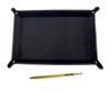 Лоток для ручек из зернистой коровьей кожи черного цвета с тонким встроенным золотистым набором на 60 ручек японского производства (TRASB-SV60KBP)