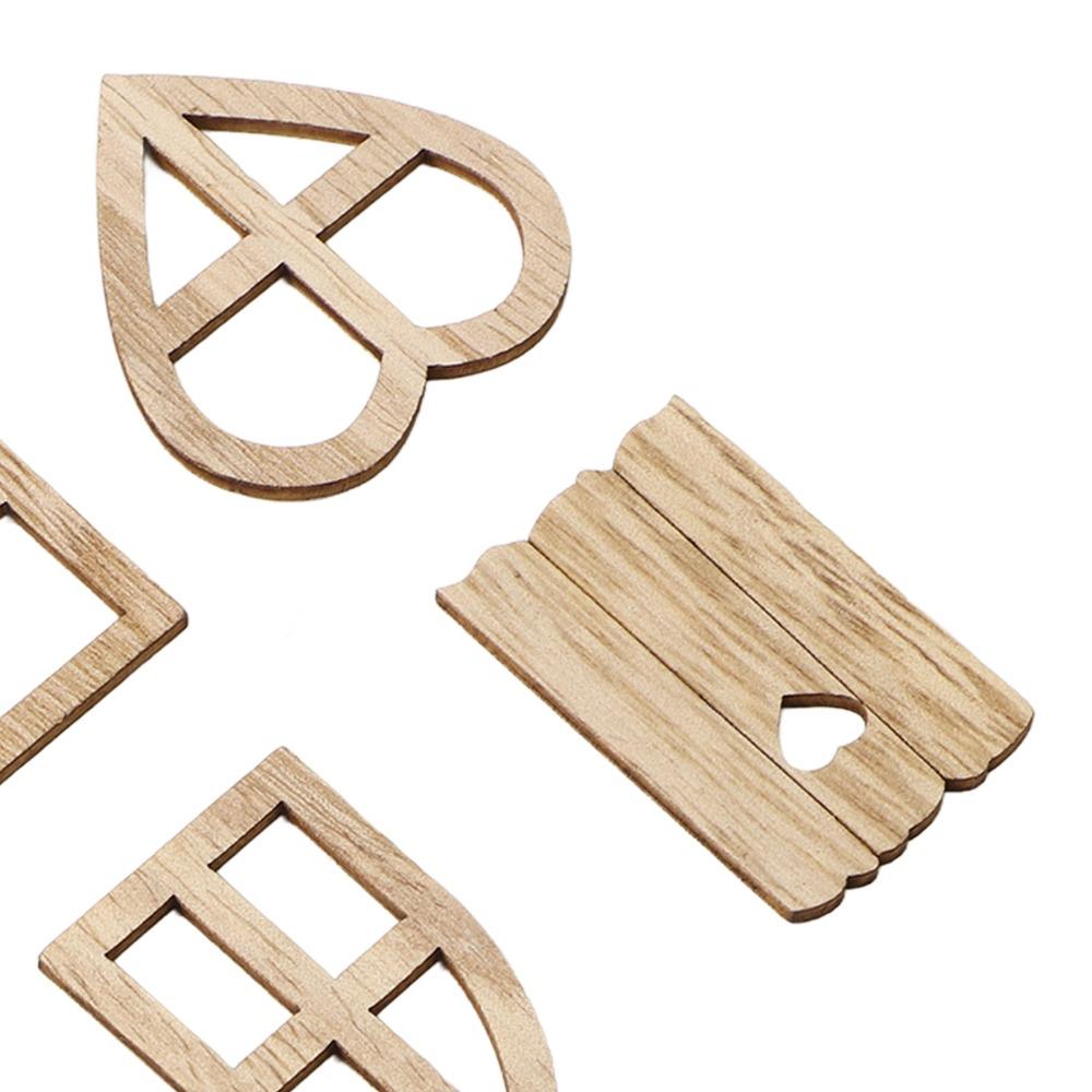 100pcs Multipurpose Wooden Miniature Windows Hand Crafted Unfinished Wood Slices DIY Projects