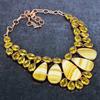 Yellow Calcite, Citrine Gemstone 925 Sterling Silver Jewelry Necklace 18" M6y43
