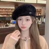 New Autumn and Winter Hats for Women Japanese Knitted Wool Beret In Winter Big Head and Face Show Little Painter Hat Trend