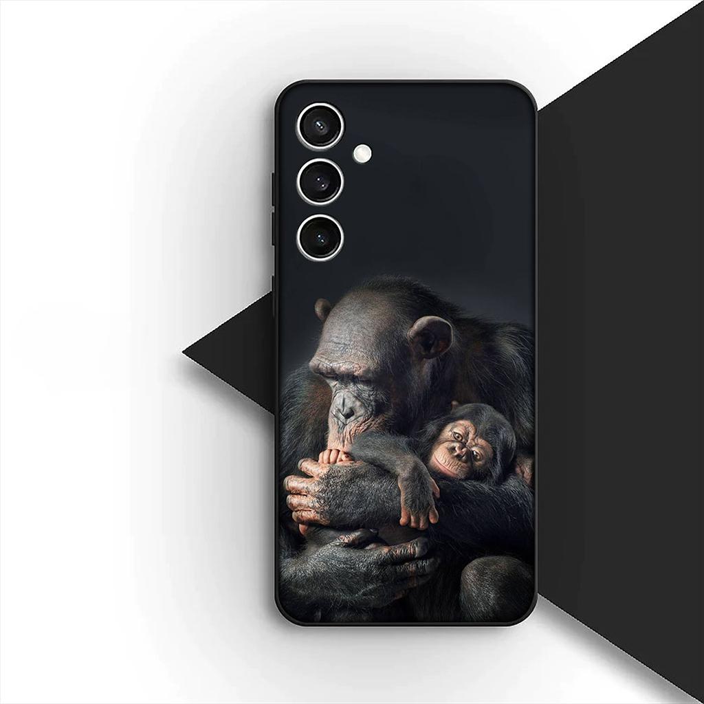 Cover for Samsung Galaxy S20 S22 S21 FE Ultra Plus A07 A17 A15 A16 A25 A57 A37 Casing Phone Case Animal Monkey Gorilla Ape Baby