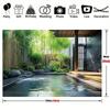 Oriental Spa Backdrop Japanese Bamboo Courtyard Onsen Photo Background