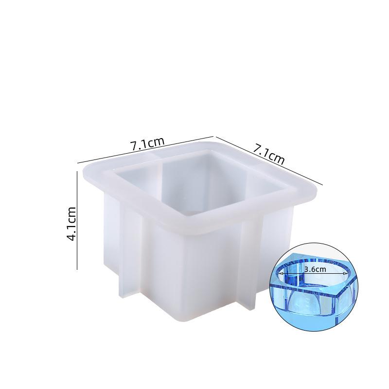 DIY кристаллическая форма для эпоксидной смолы, форма для свечи, квадратный подсвечник, качели, настольная ювелирная силиконовая форма