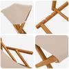 Reclining Chair 4 pcs 3 Position Solid Eucalyptus Wood Beige