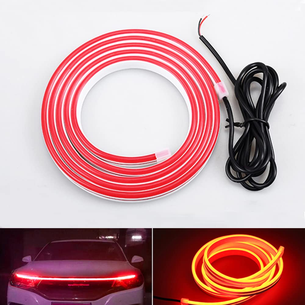 Гибкая декоративная светодиодная лента 12 В для капота автомобиля, дневной ходовой свет, сканирующий, водонепроницаемая, DRL, светодиодная лента, автоматическая лампа подсветки салона
