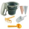 6PCS Collapsible Bucket Sand Bucket Toy Kit Multicolor Sand Toy Creative Beach Toy Set  Beach Play