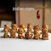 Cliff Cypress Zodiac Wood Carving: Rabbit, Rooster, Dog, Pig Handheld Ornament - Original Wood Animal Desktop Decor.