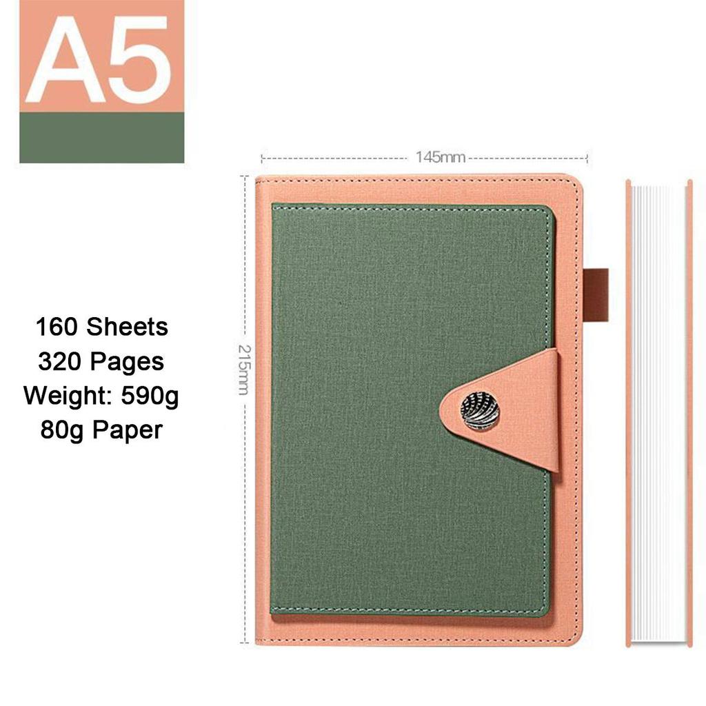 Тетрадь для деловых бумаг формата А5 из плотной ткани, ученическая тетрадь, журнал для записей рабочих совещаний, ежедневник на пряжке, внутренние страницы в линейку, 160 листов, 320 страниц